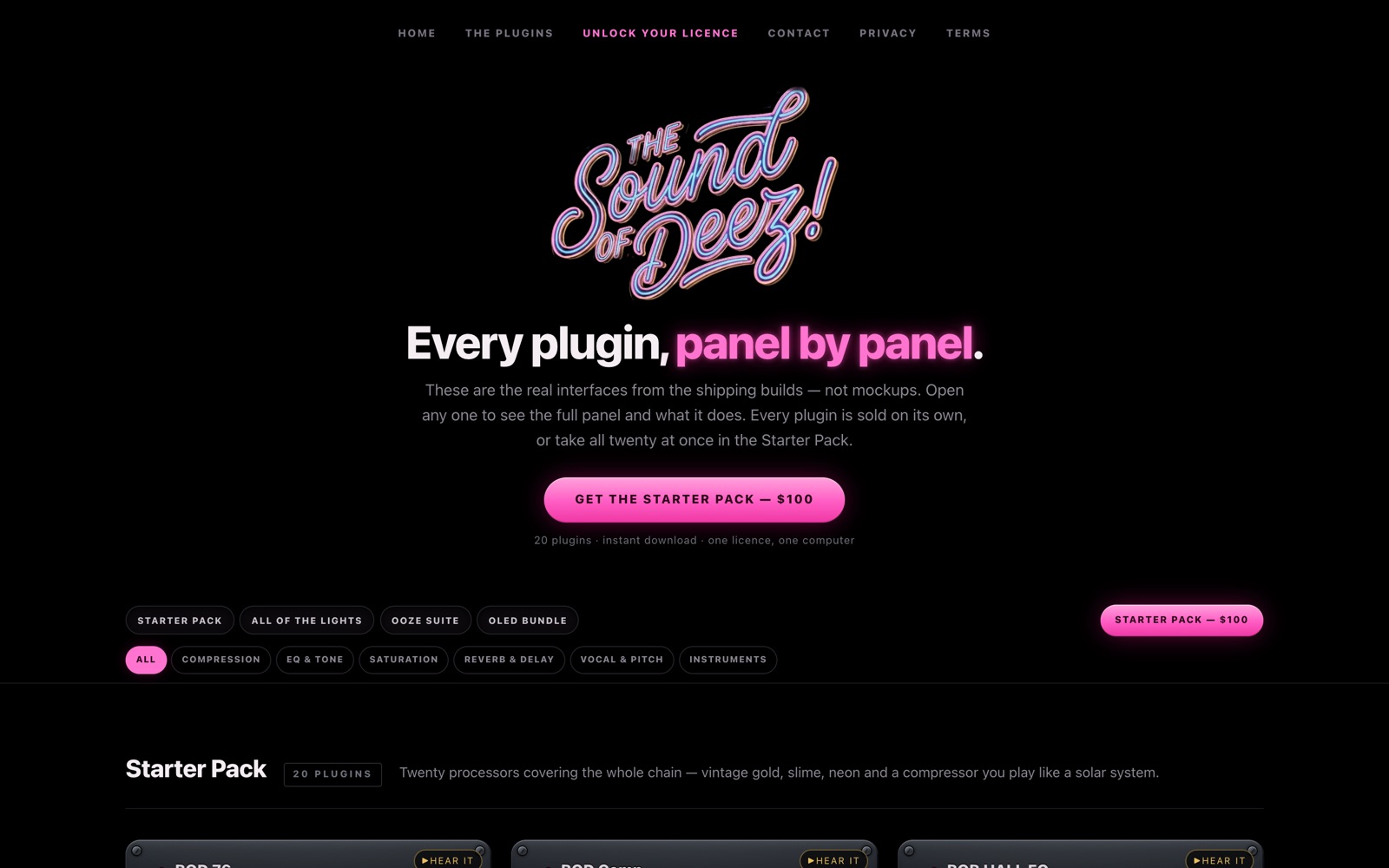 Every plugin, panel by panel